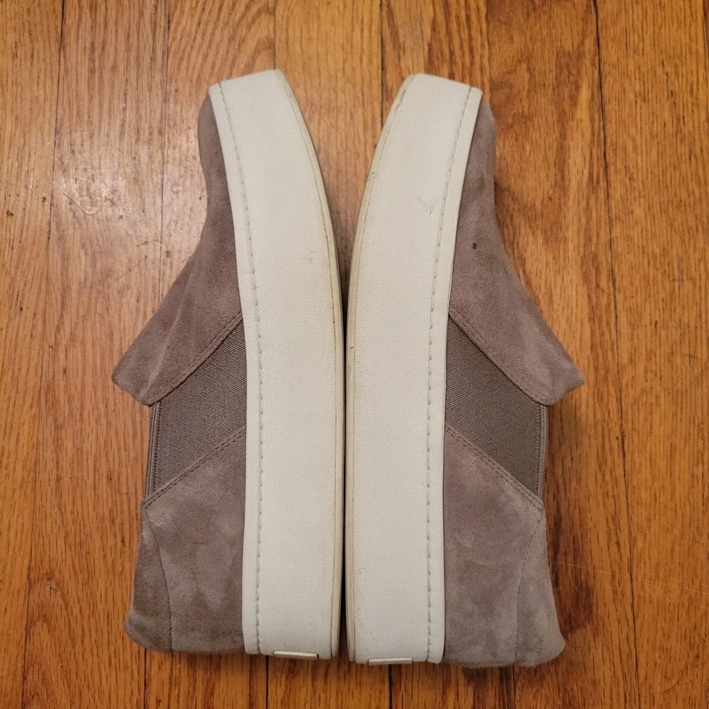 Vince‎ Suede Leather Platform Slip On WARREN Casual Shoes 7 Tan Gray Preppy